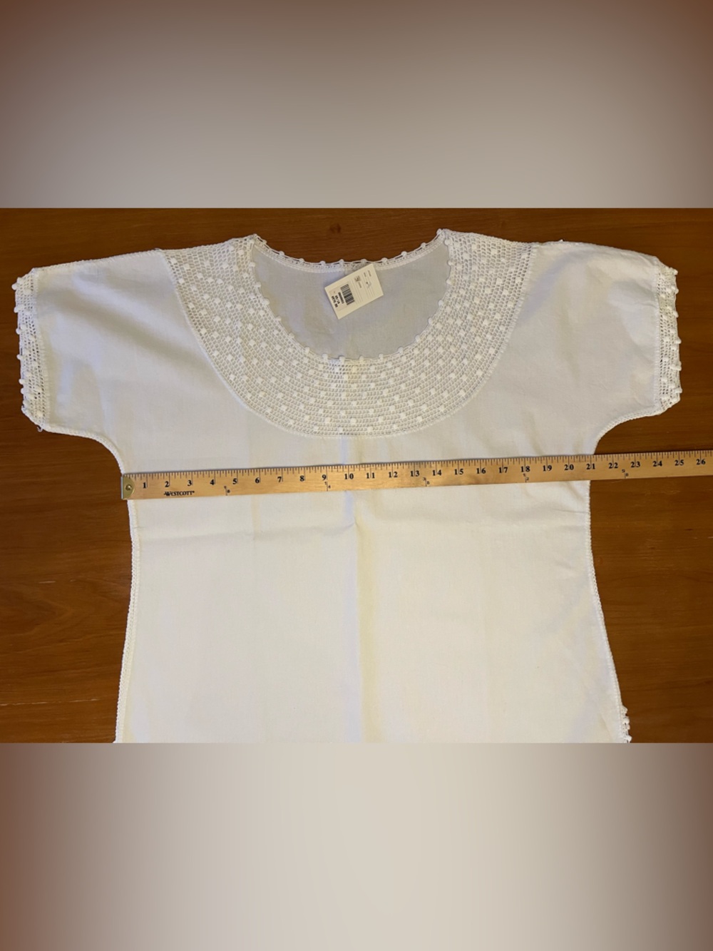 Huitzache / Huizache • Handmade Oaxacan Blouse • Crochet Yoke Boho Folk Top - Picture 10 of 12